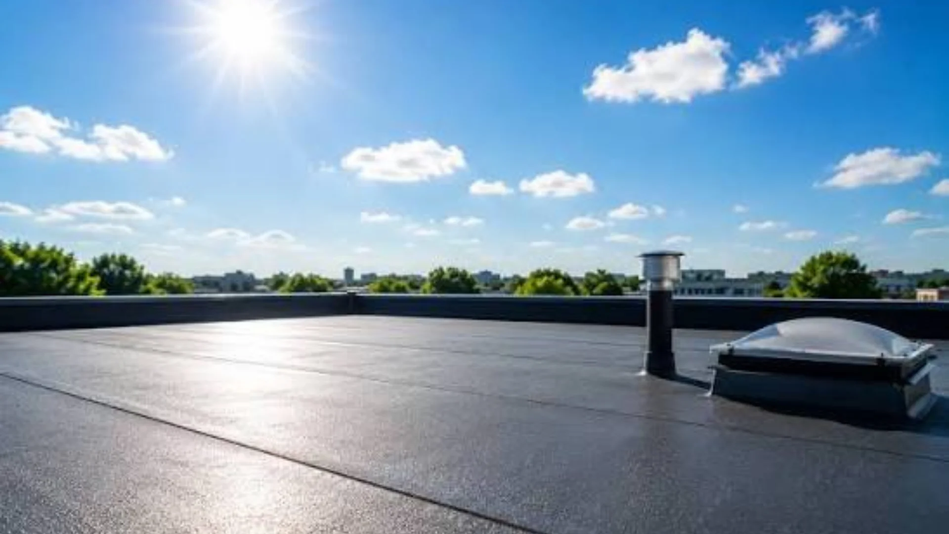 EPDM rubber membrane on a flat roof in Rochester, NY