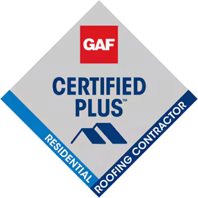 GAF Certified Plus roofing contractor badge