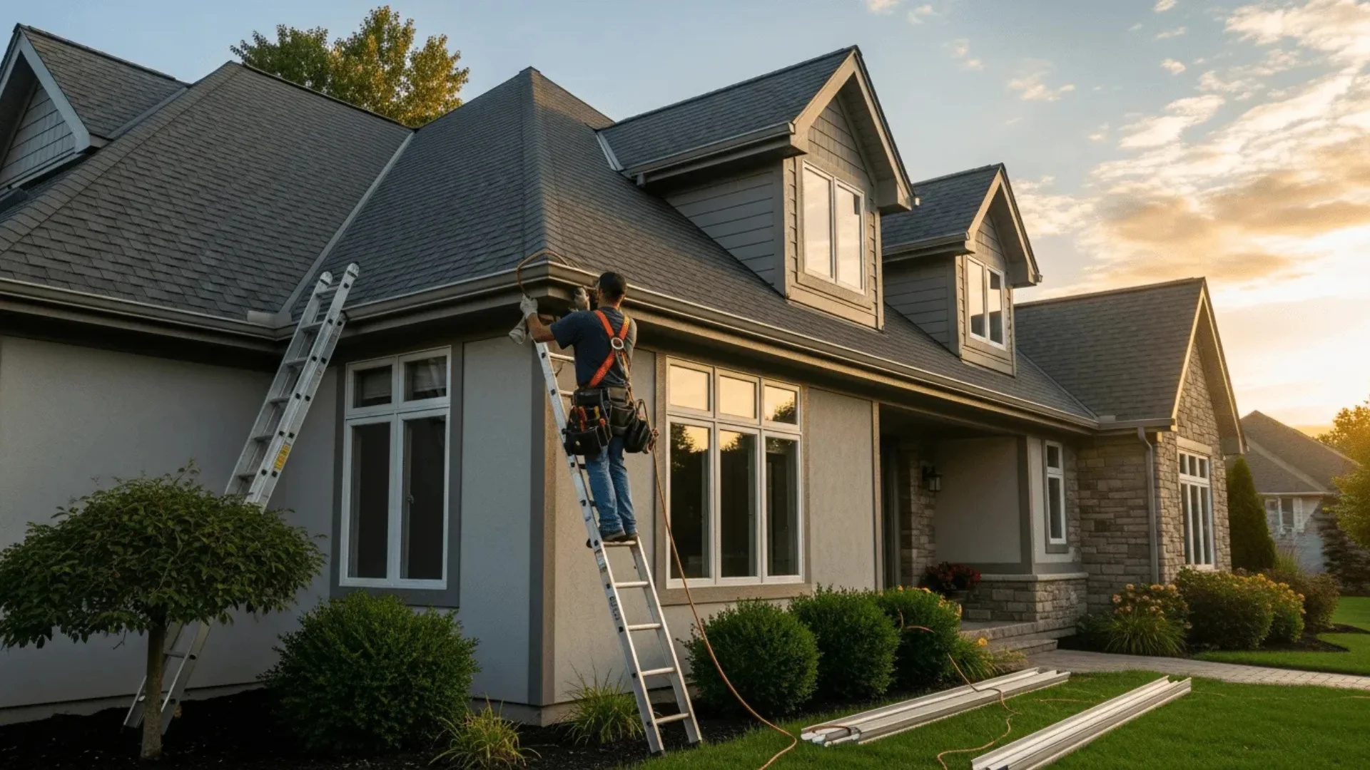 New gutters installed on a home in Rochester, NY