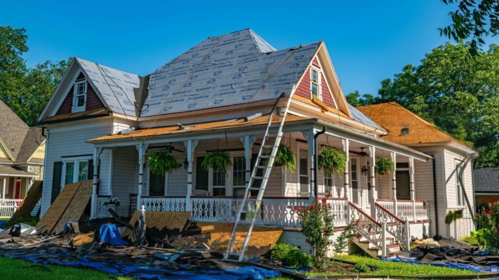 Shingle and flashing repair on a roof in Rochester, NY